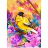 Yellow Birds in Flowers